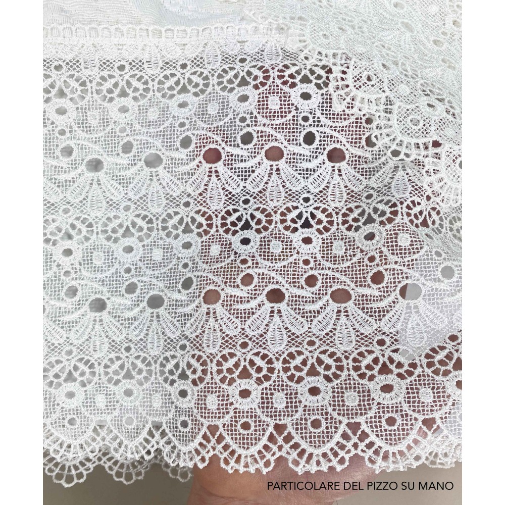 TAGESDECKE mit hoher Spitze MACRAMÉ Creme DOPPELTE HOCHZEITSIDEE