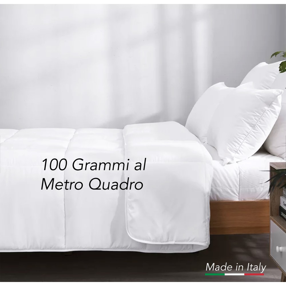 PIUMINO PLUMY sintetico LEGGERO Bianco ESTIVO 100 gr./mq.