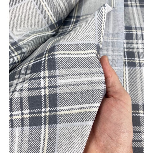 TELO ARREDO copritutto GRAN FOULARD copriletto COPRIDIVANO tessuto SCOZZESE Grigio