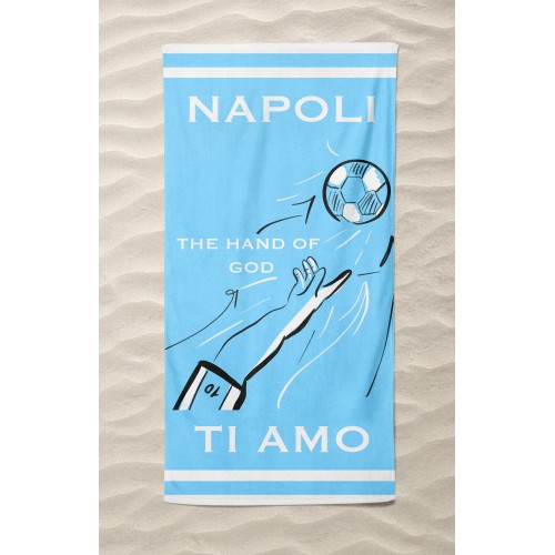 TELO MARE in spugna NAPOLI TI AMO misura grande cm. 90 X 170