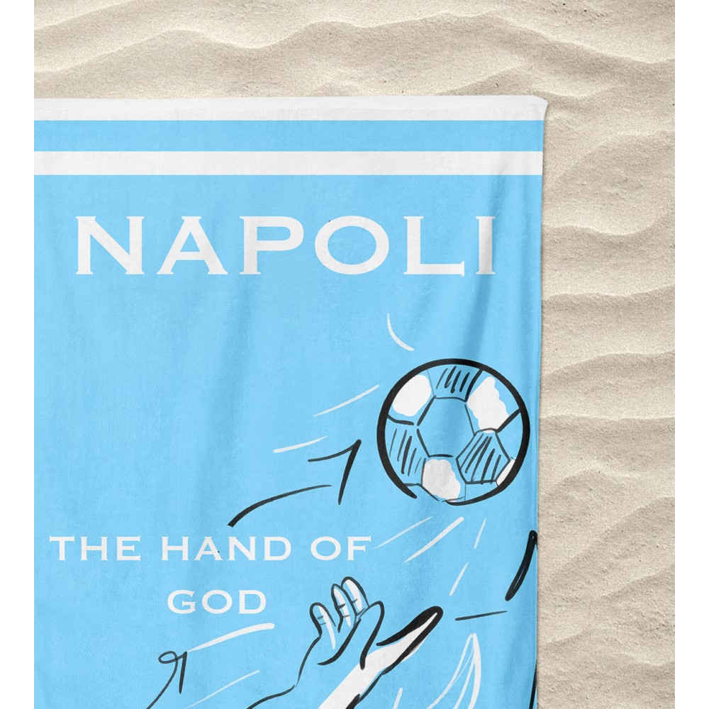 SERVIETTE DE PLAGE en éponge NAPOLI TI AMO mesure grand cm. 90 x 170