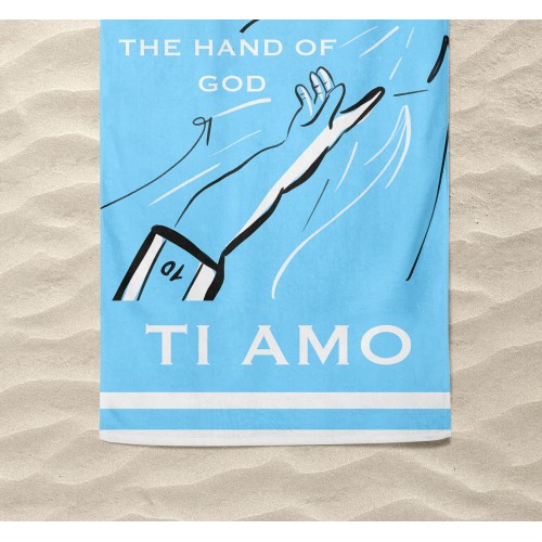 TELO MARE in spugna NAPOLI TI AMO misura grande cm. 90 X 170