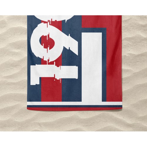 SERVIETTE DE PLAGE en éponge ROUGE BLEU 1909 grande taille cm. 90 x 170