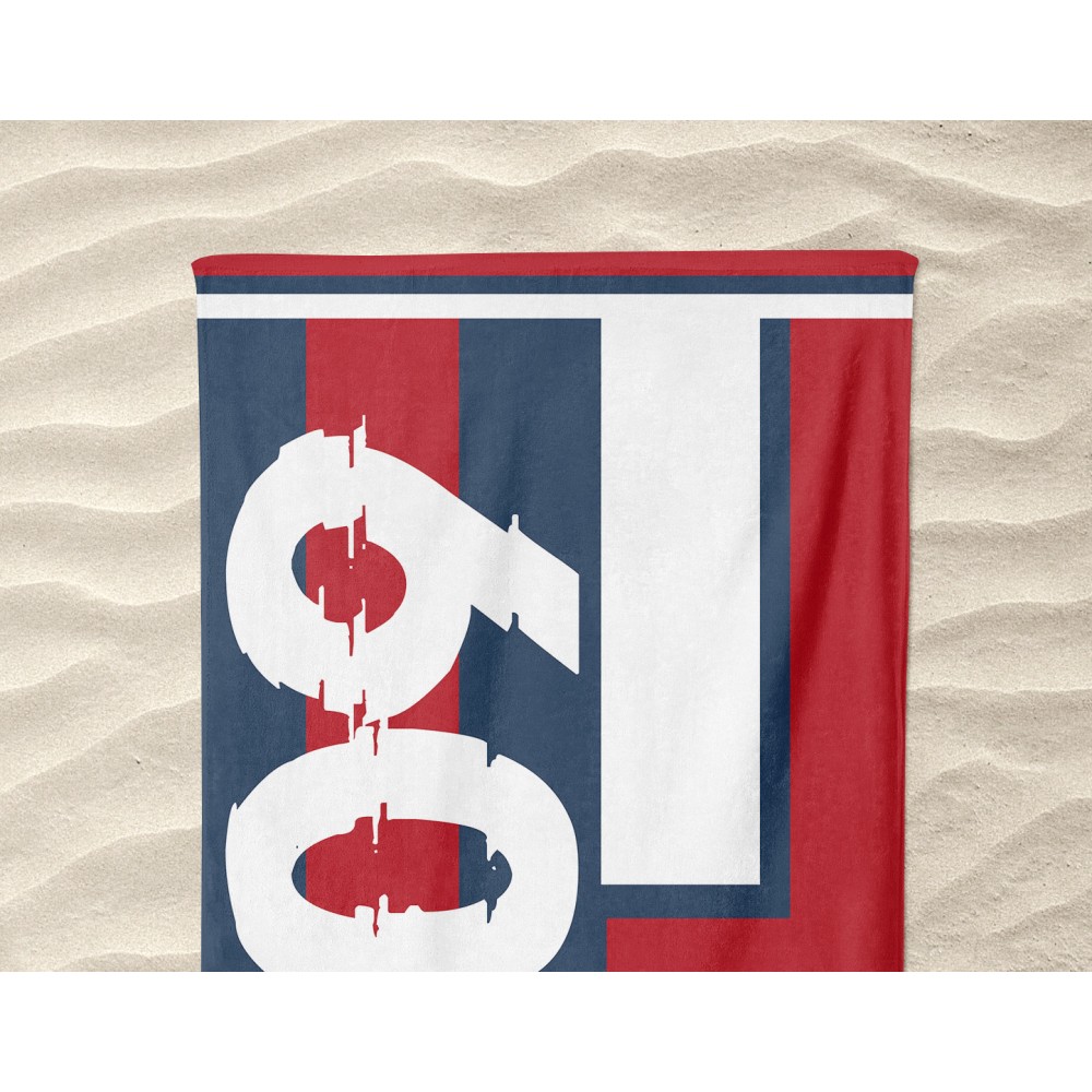 BEACH TOWEL in RED BLUE 1909 large size cm. 90 X 170