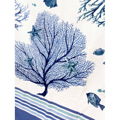 BEACH TOWEL fouta CORAL BLUE size LARGE with Beach backpack KEEP CALM CM.100X200