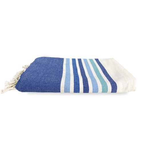TELO MARE fouta CORALLO BLU misura GRANDE con zaino Spiaggia KEEP CALM CM.100X200