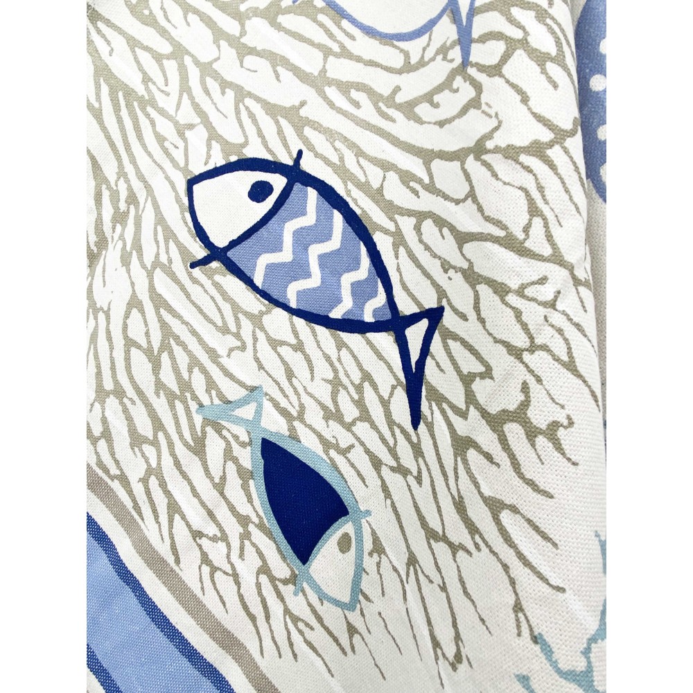 BEACH TOWEL fouta FISH blue LARGE SIZE CM.100X200 with backpack Beach KEEP CALM