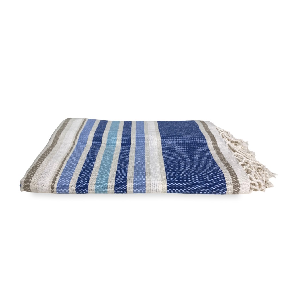 BEACH TOWEL fouta FISH blue LARGE SIZE CM.100X200 with backpack Beach KEEP CALM