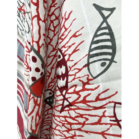 Serviette de plage en coton fouta avec coraux rouges