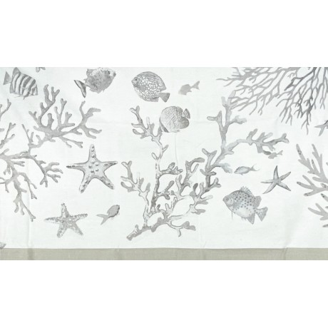 Serviette de plage en coton avec des coraux sur beige