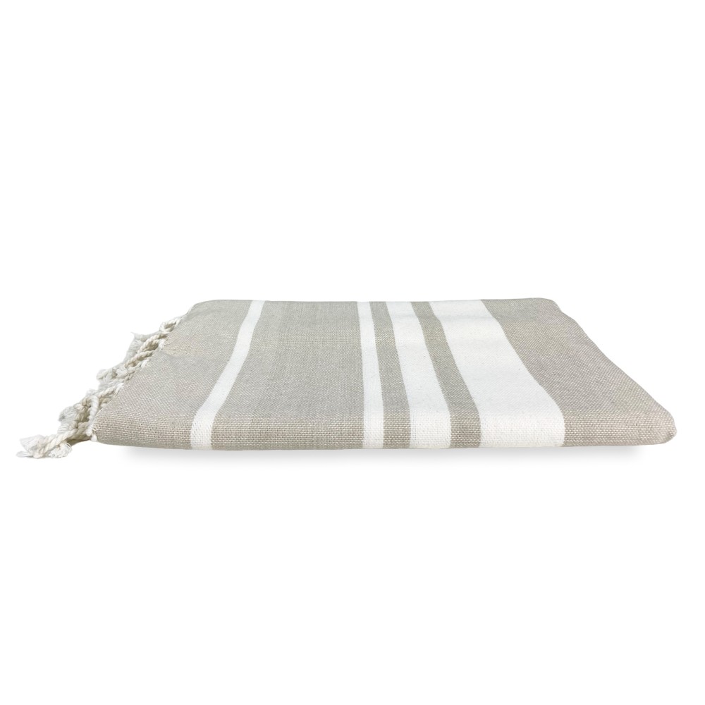 TOALLA DE PLAYA fouta CORALS Beige TAMAÑO Grande CM.100X200 con mochila de playa KEEP CALM