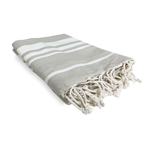 STRANDTUCH fouta CORALS Beige GRÖSSE Large CM.100X200 mit Strandrucksack KEEP CALM