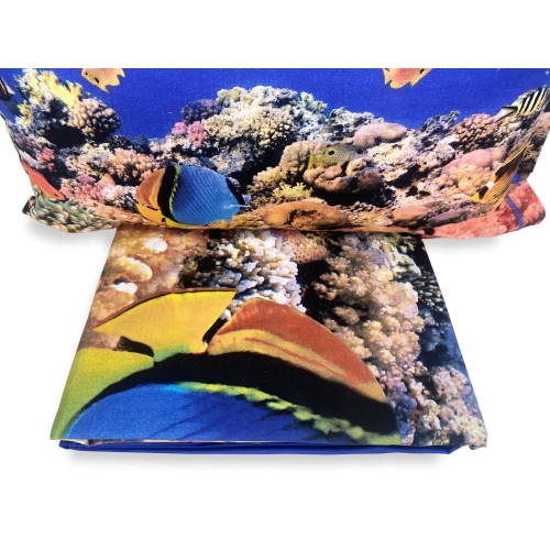 DIGITAL PRINT BEDSPREAD SHEET SET CORAL REEF BEDSPREAD with KEEP DOUBLE 2 DOUBLE bag
