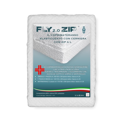 HOUSSE DE MATELAS Stretch WHOLE FLY 2.0 IN JACQUARD Éponge avec Zip Zip