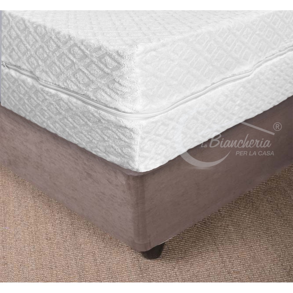 COPRIMATERASSO Elasticizzato INTERO FLY 2.0 IN Spugna  JACQUARD con cerniera Zip