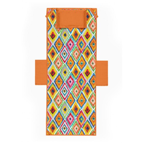 SERVIETTE DE PLAGE TRANSAT NOUNOURS COLORÉ LOSANGES En microfibre AVEC POCHES TAILLE cm. 80 x 190