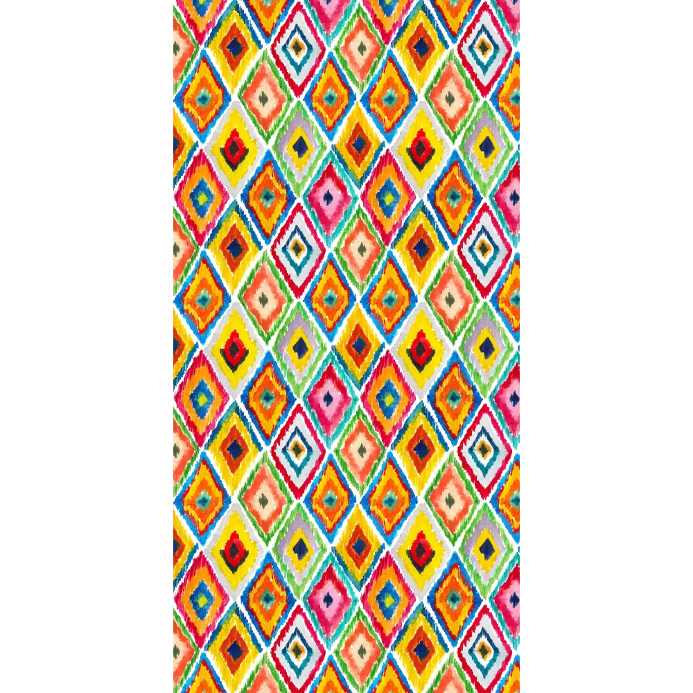 SERVIETTE DE PLAGE TRANSAT NOUNOURS COLORÉ LOSANGES En microfibre AVEC POCHES TAILLE cm. 80 x 190