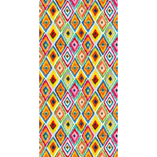 BEACH TOWEL TEDDY SUNBED colored diamonds In microfiber WITH POCKETS SIZE cm. 80 X 190