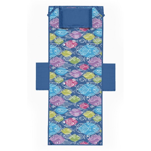 TOALLA DE PLAYA TEDDY CAMA DE PESCADO Estilizada en microfibra CON BOLSILLOS TAMAÑO cm. 80 x 190