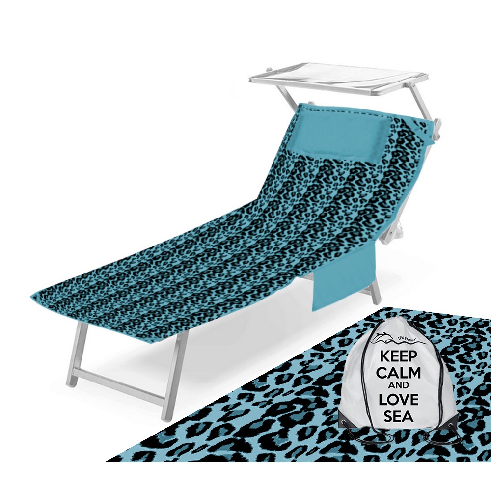 Toalla tumbona leopardo azul Toalla tumbona leopardo azul