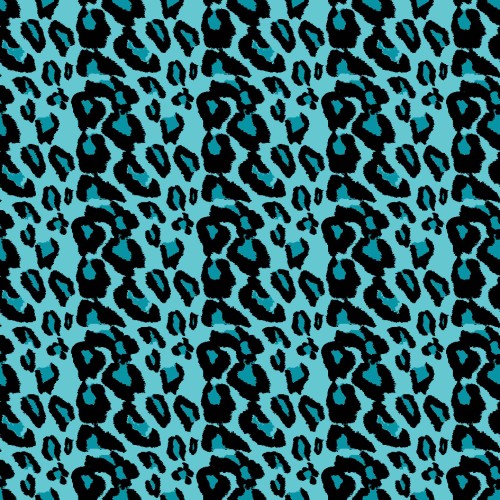 BEACH TOWEL BLUE LEOPARD TEDDY SUNBED in microfiber WITH POCKETS SIZE cm. 80 X 190