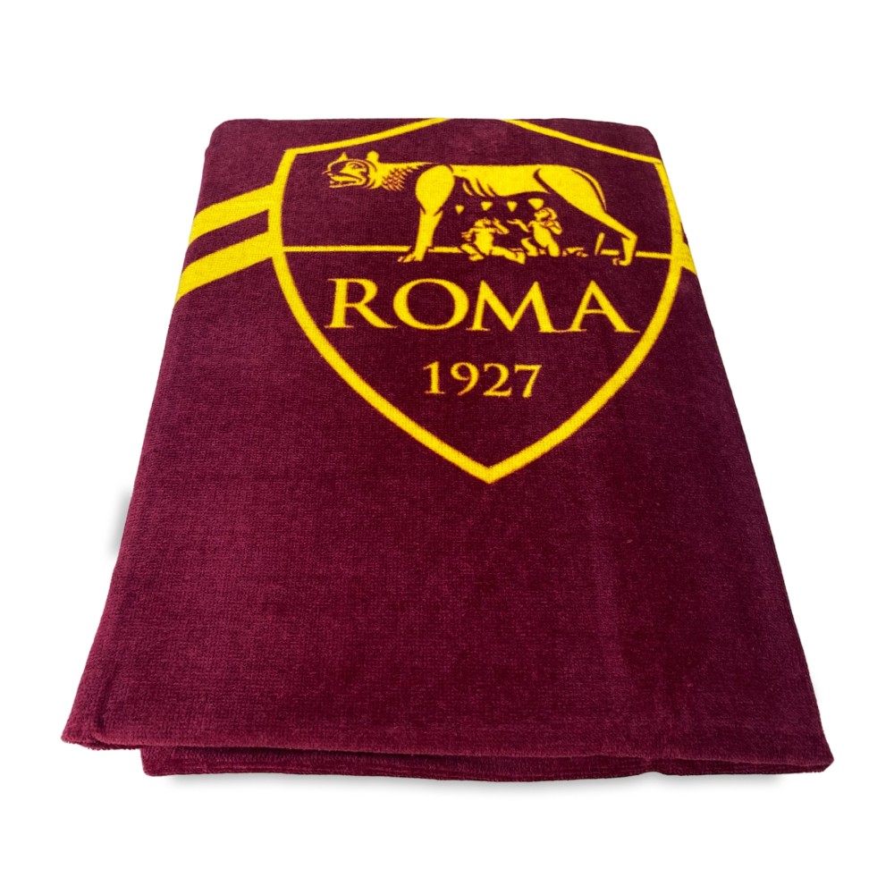 TELO mare SPORT ROMA misura GRANDE CM. 90 X 170 originale A.S. ROMA CON ZAINO TEXFAMILY e cartolina ROMA È SOLO