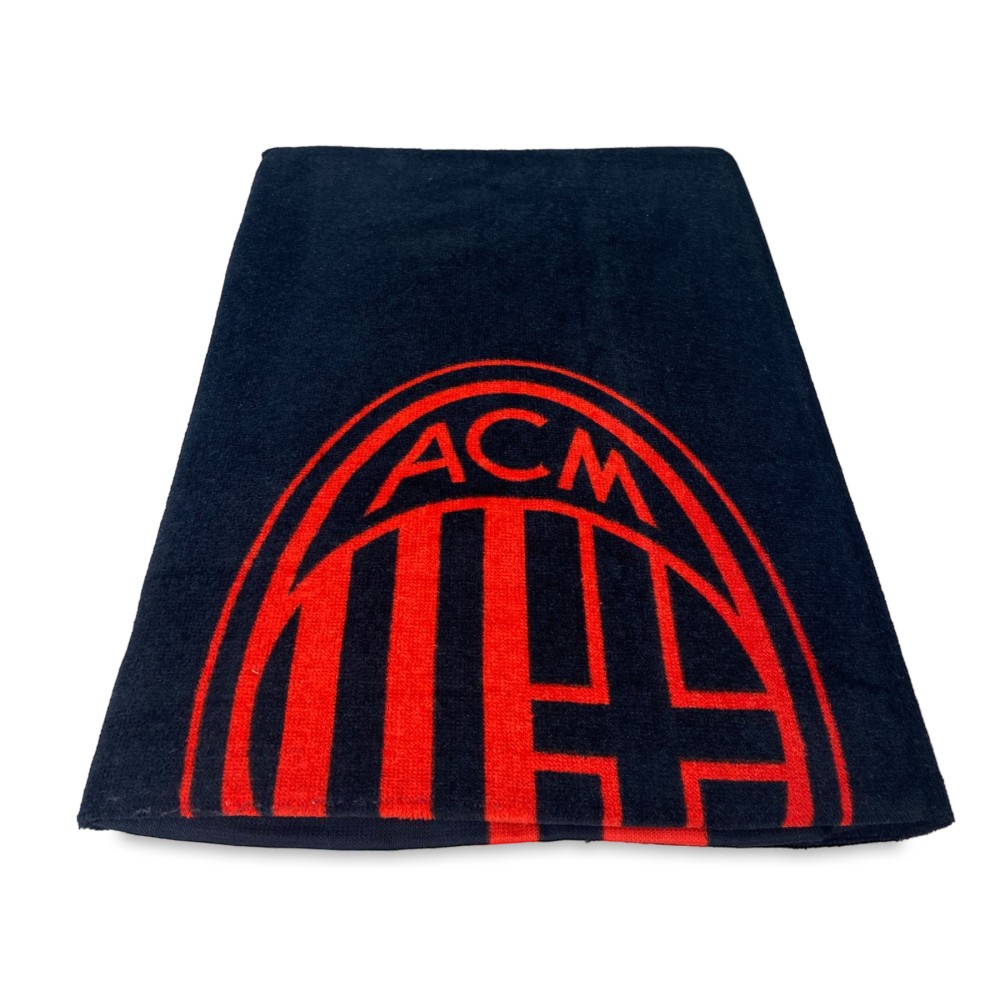 BEACH TOWEL SPORT MILAN Miura LARGE cm. 90 x 170 ORIGINAL A.C. MILAN with Backpack Towel Holder
