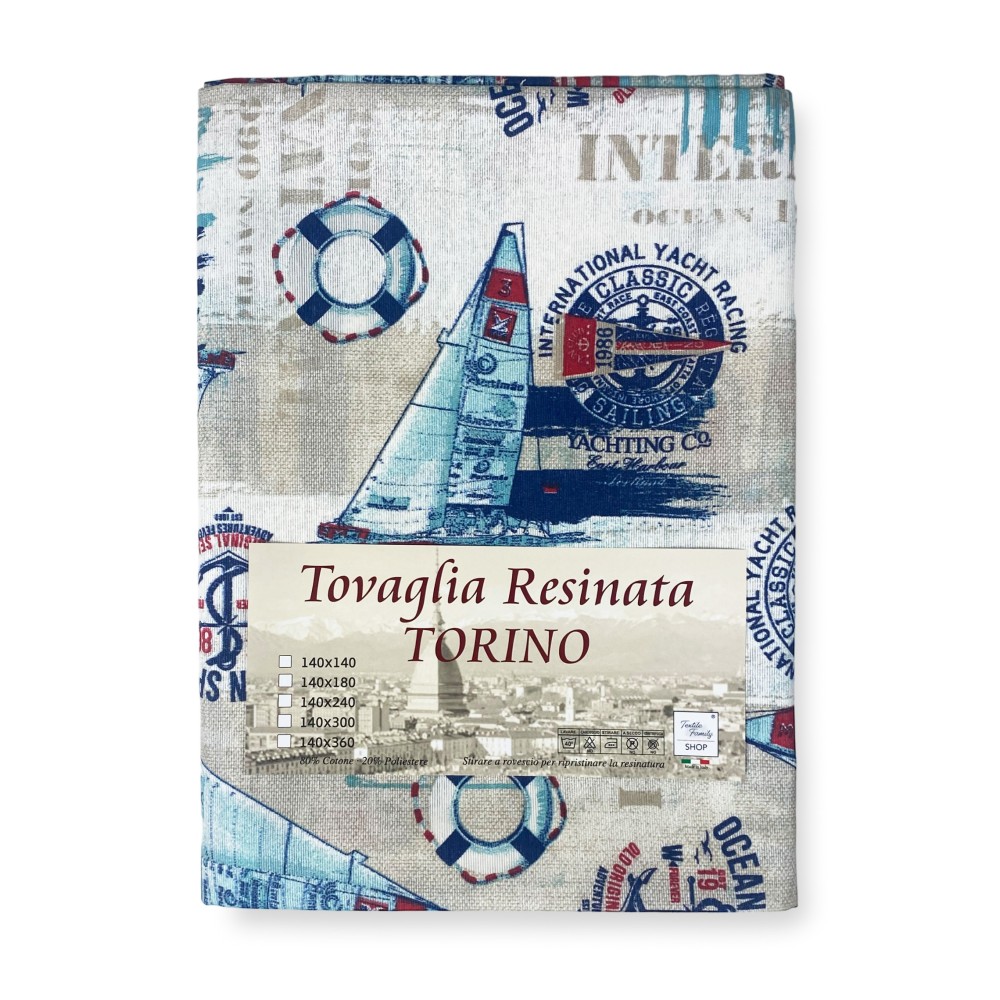 NAPPE RÉSISTANTE AUX TACHES RÉSINE TURIN SEA VELA Bleu