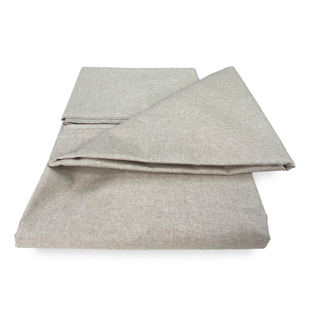 STAIN-RESISTANT TABLECLOTH RESIN-COATED TORINO Solid color ECRÙ