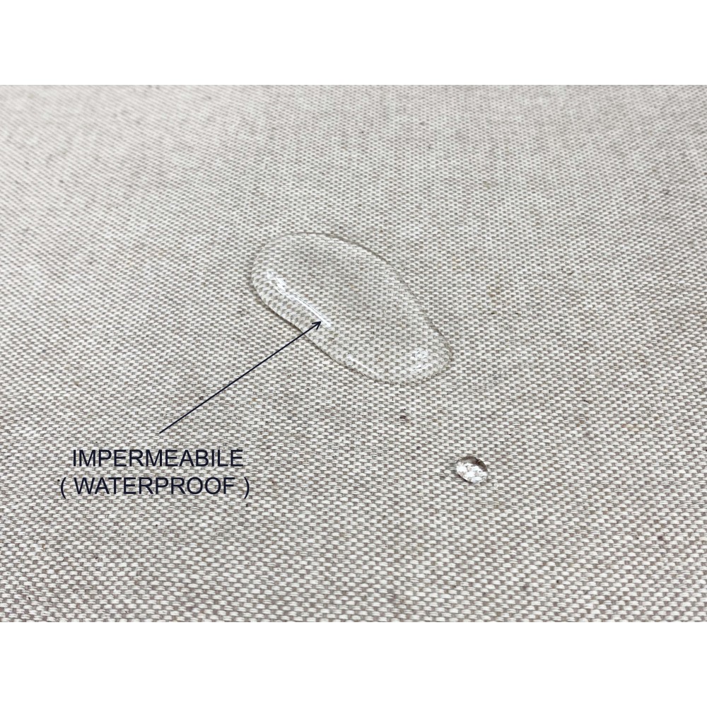 STAIN-RESISTANT TABLECLOTH RESIN-COATED TORINO Solid color ECRÙ