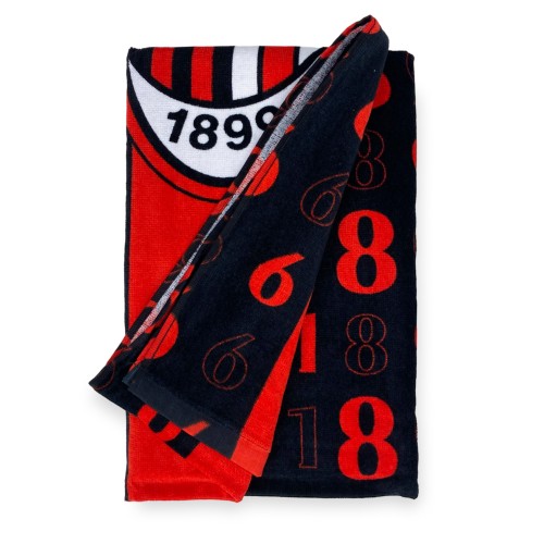 SERVIETTE DE PLAGE SPORT MILAN MESURES CM.70X140 ORIGINAL A. C. MILAN AVEC un SAC à dos TEXFAMILY le prendre