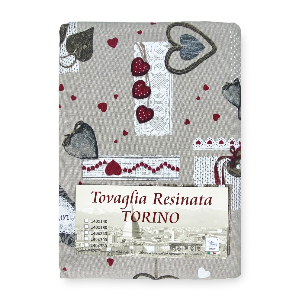 TOVAGLIA antimacchia RESINATA TORINO Tirolese HOLLY Rosso