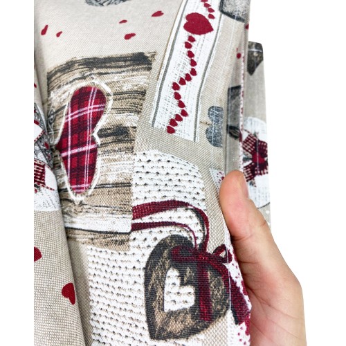 SCHMUTZABWEISENDE TISCHDECKE RESINATED TORINO Tyrolean HOLLY Red