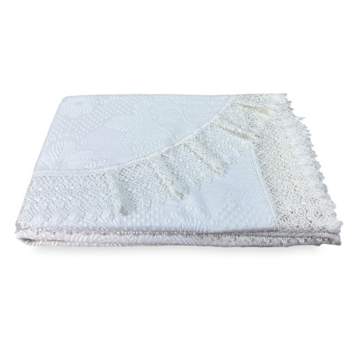TAGESDECKE mit MACRAMÉ CREME Spitze Double IDEA SPOSA
