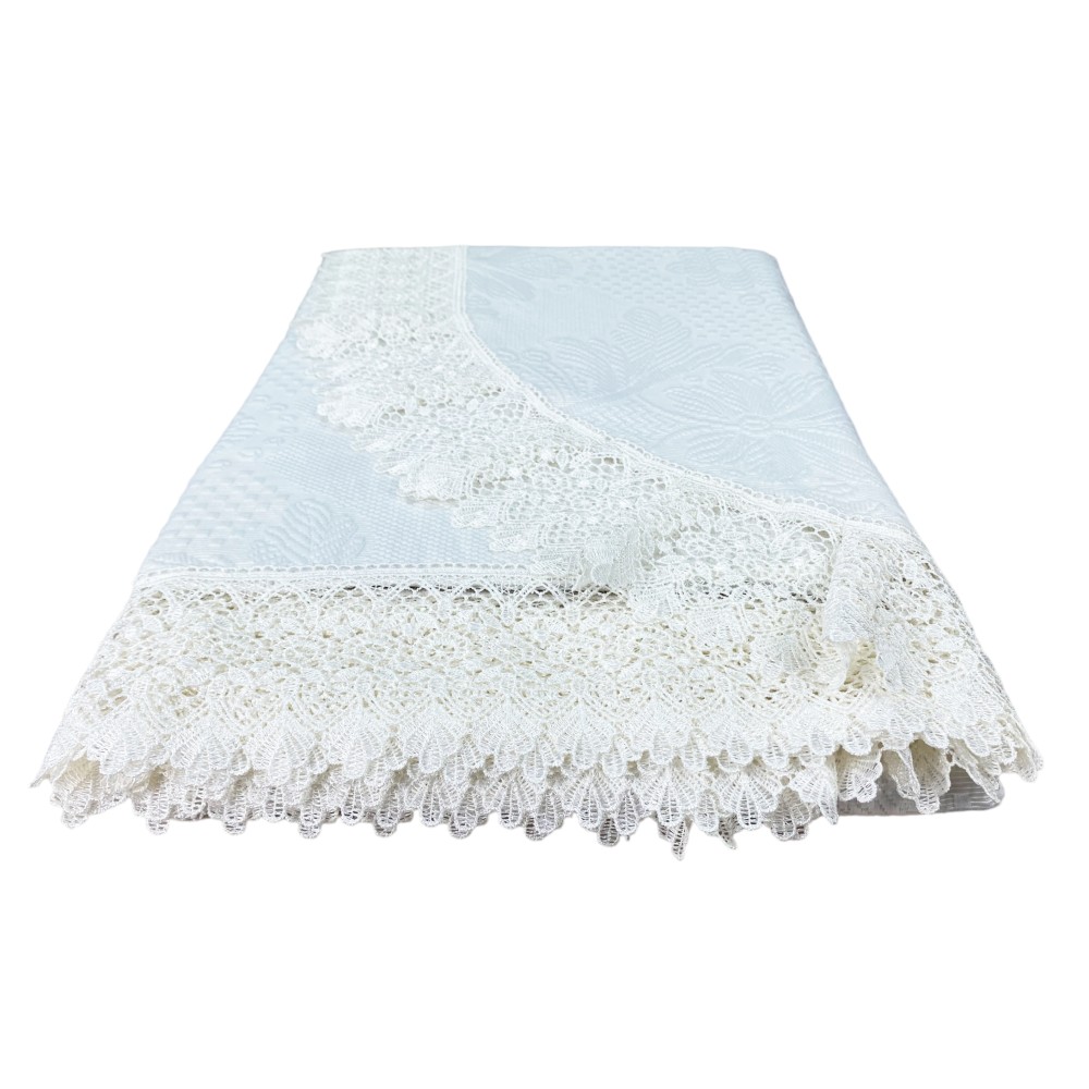 COLCHA con MACRAMÉ CREMA Encaje Doble IDEA SPOSA