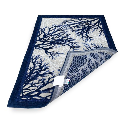 TAPPETO antiscivolo Mare MARINO Coralli Blu Made in Italy