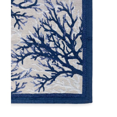TAPPETO antiscivolo Mare MARINO Coralli Blu Made in Italy