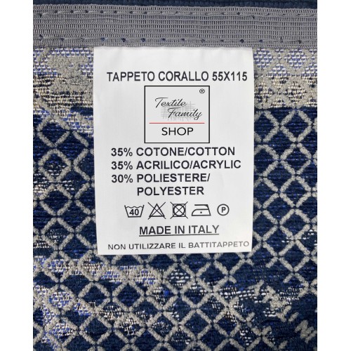 Non-slip MAT Sea SEA Blue Corals Made in Italy