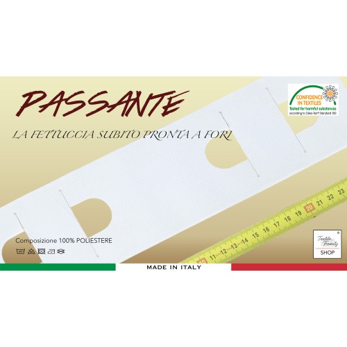 FETTUCCIA per TENDA Riloga ARRICCIA TENDE  Mod. PASSANTE A Metro Made in Italy