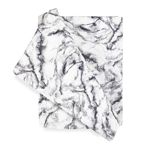 SERVIETTE D’AMEUBLEMENT GRAND FOULARD COUVRE-LIT Housse de canapé TISSU MARBRE Blanc