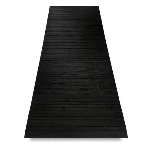 ALFOMBRA DE COCINA EN MADERA bambú WOODY liso NEGRO