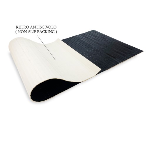 TAPIS de cuisine en bois bambou WOODY rejoint BLACK