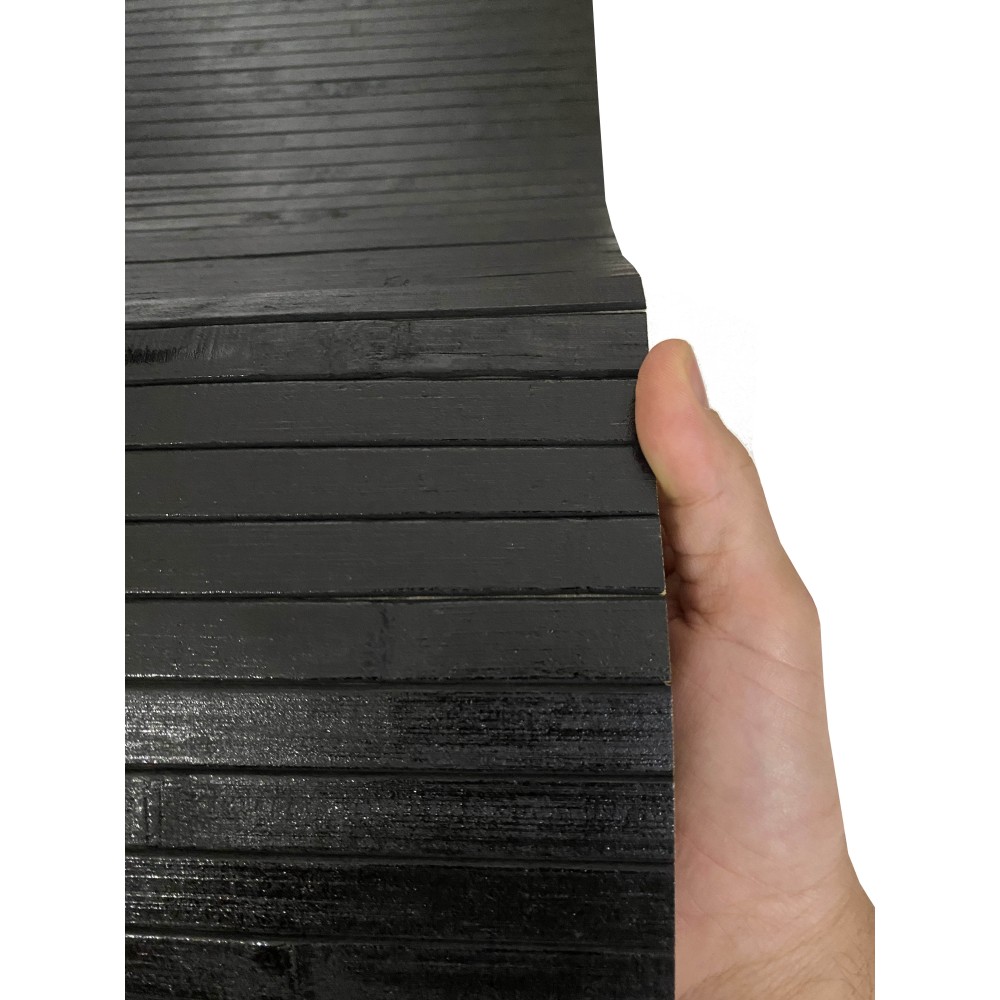 KITCHEN RUG IN WOOD bamboo WOODY plain BLACK