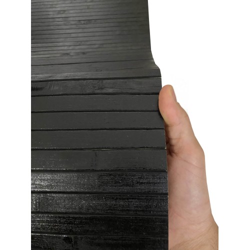 KITCHEN RUG IN WOOD bamboo WOODY plain BLACK