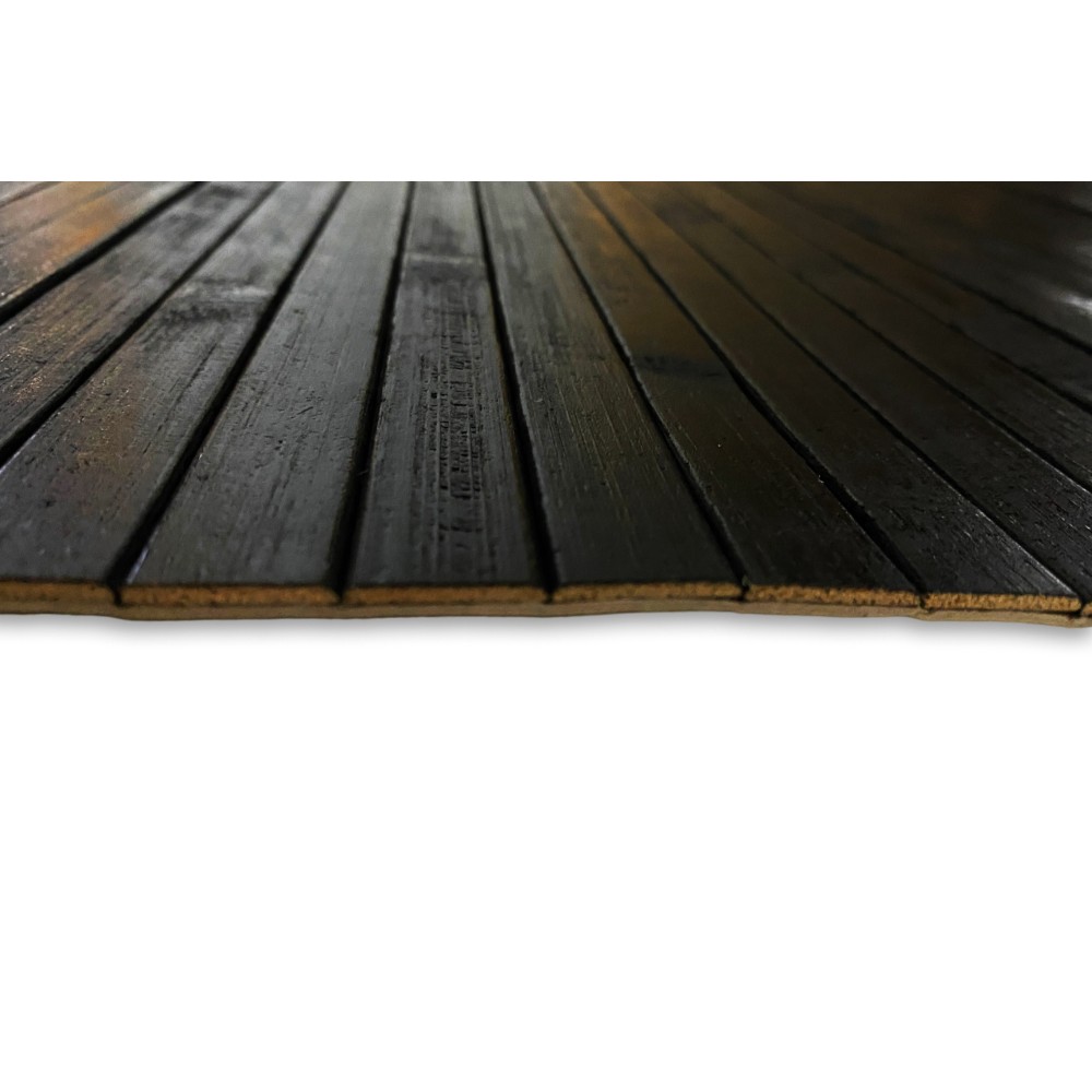 KITCHEN RUG IN WOOD bamboo WOODY plain BLACK
