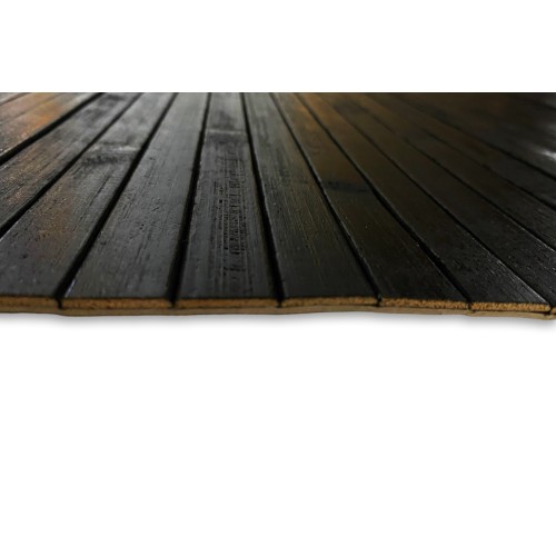 KITCHEN RUG IN WOOD bamboo WOODY plain BLACK