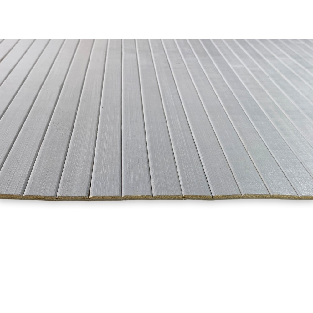 KITCHEN RUG IN WOOD bamboo WOODY plain Grey