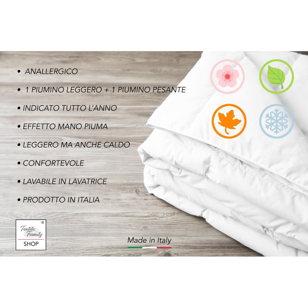 Four 4 Seasons hypoallergene Daunenjacke aus warmer und weicher Mikrofaser Made in Italy FEEL GOOD