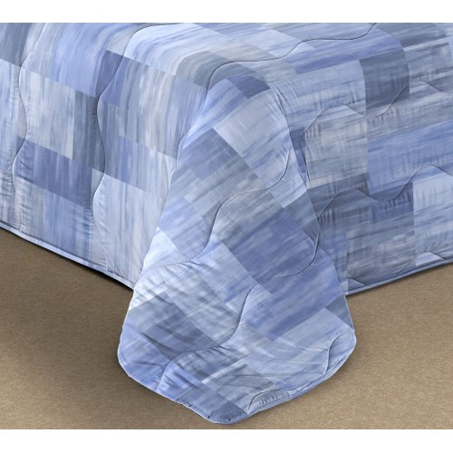 STEPPDECKE MIT BLAUER KARIERTER SCHLEIFE © Winterbettdecke made in Italy