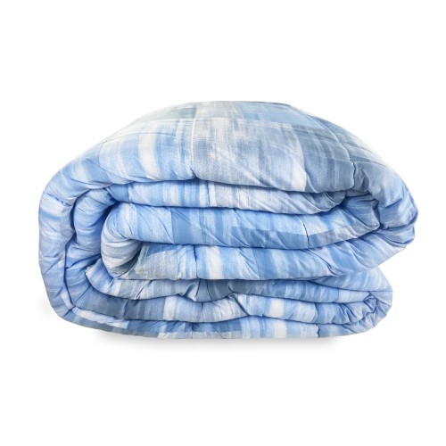 FIOCCO © QUADRI QUILT en bleu Couette d’hiver fabriquée en Italie